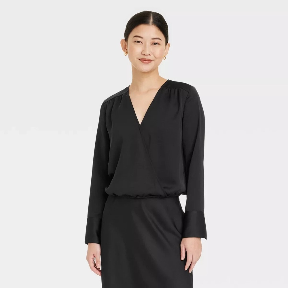 Elegant Black Long Sleeve Blouse